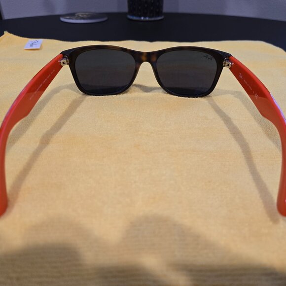 Ray Ban New Wayfarer Sunglasses - RB 2132 6180/R5 - Orange/Blue/Tortoise Shell - Picture 5 of 13